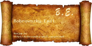 Bobrovszky Emil névjegykártya